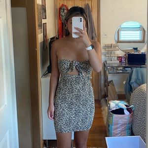 Windsor Leopard Smocked Tie Dress